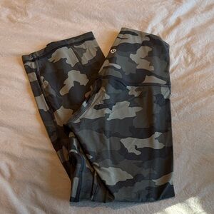 lululemon athletica Camo Print Leggings in Olive and Black